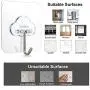 Adhesive Hooks, Znben Reusable Utility Hooks Heavy Duty 13LB Wall Hooks Clouds Transparent Seamless Hooks Waterproof and Oil Proof for Kitchen Bathroom Ceiling Office Window 10 Pack Adhesive Hooks, Znben Reusable Utility Hooks Heavy Duty 13LB Wall Hooks Clouds Transparent Seamless Hooks Waterproof and Oil Proof for Kitchen Bathroom Ceiling Office Window 10 Pack
