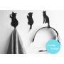 Adhesive Hooks, ICASA, 3M Stainless Steel Self Adhesive Cute Cat Hanger for Hanging Keys Accessories, Bathroom Kitchen Garage - 9 Pack