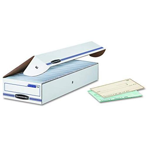 Bankers Boxes STOR/FILE Check Boxes, Standard Set-Up, Flip-Top Lid, 4 x 9 x 24 Inches, Case of 12 (00706)