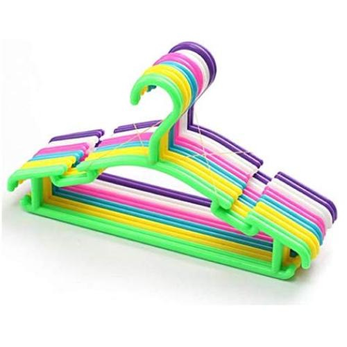 10pcs Random Color Clothes Hanger Drying Rack, Pants Coat Hanger Home Storage Holder Dress Racks Plastic Clothing Hanger