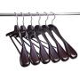 Nature Smile Luxury Mahogany Wooden Suit Hangers - 6 Pack - Wood Coat Hangers,Jacket Outerwear Shirt Hangers,Glossy Finish with Extra-Wide Shoulder, 360 Degree Swivel Hooks & Anti-Slip Bar with Screw