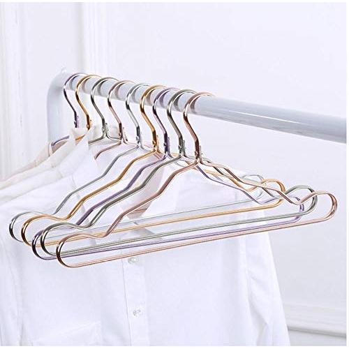 10pc Clothes Hanger Drying Rack Aluminum Alloy Anti-Skid Hanger for Clothes Wardrobe Storage Hanger Random Color