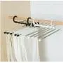 5pcs Random Color Multi-Function Stainless Steel 5 Tier Portable Clothes Hanger Pants Racks Trousers Hanger Clothes Storage Drying Hanger 5pcs Random Color Multi-Function Stainless Steel 5 Tier Portable Clothes Hanger Pants Racks Trousers Hanger Clothes Storage Drying Hanger