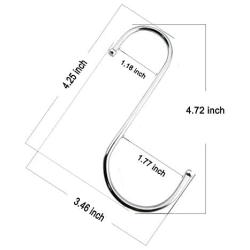 LOYMR 18 Pack 4.7 Inches Extra Large S Shape Hooks Heavy-Duty Metal Hanging Hooks Apply Kitchenware Bathroom Utensils Plants Towels Gardening Multiple uses Tools （Silver)