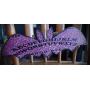 Antiqued Red Damask Ouija Spirit Board Hand Made Wooden Bat Home Decor Wall Plaque Hanger