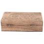 DharmaObjects Hamsa Hand of Fatima Hand Carved Jewelry Trinket Keepsake Wooden Storage Boxes (Fatima Hand, Large)