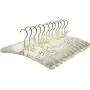 FloridaBrands Anti Slip Satin Padded Hangers Ivory Soft Fabric with Gold Hook - Heavy Duty for Womens Clothes, Coat, Blouse, Sweaters, Dresses, Clothing - Set of 12