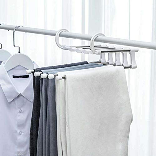 QYuan Pants Hanger Mult Closet Organizer Space Saver Clothing Rack Magic Multi-Functional Double Hooks Hanger Clothes Hook Apply for Pants Skirts Jeans Shirts Towels