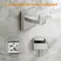 Nolimas Bathroom Towel Hook SUS304 Stainless Steel Square Clothes Coat Robe Hooks Cabinet Closet Door Sponges Hanger for Bath Kitchen Garage,Heavy Duty Wall Mounted,Brushed Nickel Finish,2pack