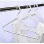 10pcs Random Color Clothes Hanger Plastic Pearl Beaded Bow Clothes Dress Coat Hangers Closet Coat Storage Organizer