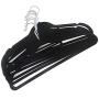 Decor Hut Velvet Covered Hangers ? 50 Pack Non-Slip Black Hangers for Clothes ? Premium Quality Materials - Easy Slide & Sturdy Design ? Slim to Save Closet Space