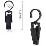 VintageBee 20 PCS Super Strong Plastic Home Travel Swivel Hanging Laundry Hooks Clip - 4.3 Inches (Black)