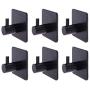 Cher9 6 Pcs Self Adhesive Hooks Home Kitchen Wall Door Hook Clothes Coat Bag Key Hanger Bathroom Towel Holder Storage Rack Aluminum