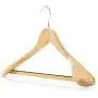 HANGERWORLD 3 Natural Wooden 17.7inch Coat Clothes Garment Non Slip Pants Bar Hangers Broad Shoulder Support HANGERWORLD 3 Natural Wooden 17.7inch Coat Clothes Garment Non Slip Pants Bar Hangers Broad Shoulder Support