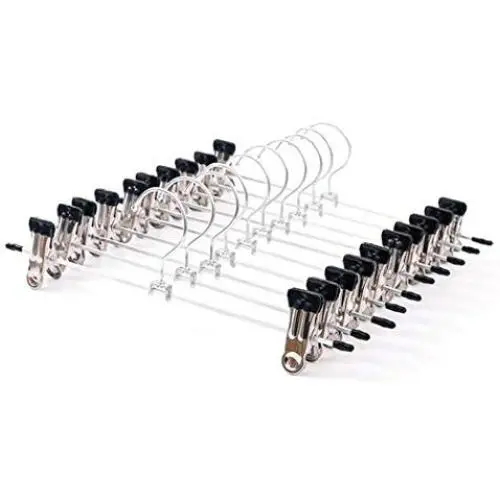 yerflew 10Pcs Adjustable Stainless Steel Shoe Rack Pants Folder Portable Pants Hanging Rack Clothes Hanger Clip Tie Racks