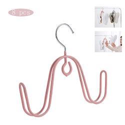 HJYPYJ Magic Hanger,Multifunction Magical Hangers,Home Drying Shoe Rack Steel + PVC Durable Hanger,Space-Saving Organizer Hangers, Superimposable/Pink / 8 pcs