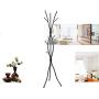 GONGMICF Coat Rack Hat Stand Free Standing Display Hall Tree Metal Hat Hanger Garment Storage Holder with 11 Hooks for Clothes Hats and Scarves in Grey,18.18 Dx70.5 H