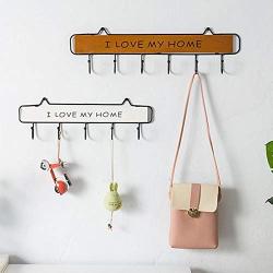 Owl Decoration Wood Hangers - Wall Mounted Clothes Hanger 4 Hooks Hat Key Holder Laundry Coat Rack Hanging Storage Shelf for Home