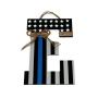 Thin Blue Line Initial Wreath | Police Officer Door Hanger, Thin Blue Line | Thin Blue Line Flag | Patriotic Thin Blue Line | Deputy Thin Red Line | Peace Officer Initial Door Hanger | Blue Line
