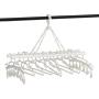 EvaroFly Wind-Proof Anti-skidding Folding Hanger, Multipurpose Plastic Clothes Hanger 10 Clips - Save Space -White 36x57x50cm