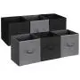 SONGMICS Set of 6 Storage Boxes, Non-Woven Fabric Foldable Storage Cubes and Toy Clothes Organiser Bins, 2 Grey, 2 Black UROB26GH