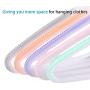 TQVAI 50 Pack Plastic Clothes Hangers Non Slip Heavy Duty Space Saving Notched Hangers - 5 Colors - Mint, Pink, Purple, Orange, Gray