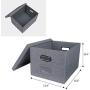 ATBAY File Storage Boxes Collapsible Large Capacity Office File Organizer for Letter/Legal Size Hanging File Folder Box, Gray 1Pack