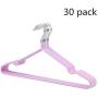 Iddefee Clothes Hanger Hangers Drying Rack for Clothing Pants Skirt Suit Clothes Everyday Standard Use Clothing Hangers 30 Pieces for Home Pants Hangers (Color : Purple, Size : 40.5x20cm)