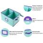 TQVAI Large Folding Lidded Storage Cube Boxes(4 Pack) with Lids/Label Card Holder Non-Woven Stackable Clothes Bin Container Kids Toy Organizer with Dividers, Mint&Purple