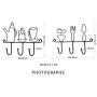 KITTENSXC Wall Hooks (3 Hooks) Iron Rack Hanger for Kitchen Home Restaurant Keys Clothes Cups Holder Craft Wall Decor Cute Pattern Design (Tea Port)