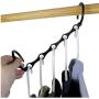 10pc Black Space Saving Hanger Plastic loset Hook Cloth Hanger Wardrobe Organizer Space Saver Bathroom Door Kitchen Towel Holder