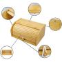 Bamboo Bread Boxes with Cutting Board,Kitchen Counter Storage Bins,Large Storage Container for Loaves,Pastries,Dinner Rolls,Donut and Croissant