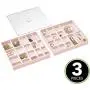 mDesign Stackable Plastic Storage Jewelry Boxes - 2 Organizer Trays with Lid for Drawer, Dresser, Vanity - Holds Necklaces, Bracelets, Bangles, Rings, Earrings - 3 Pieces - Light Pink/Clear