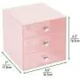 mDesign Stackable Plastic Eye Glass Storage Organizer Boxes Holder for Sunglasses, Reading Glasses, Accessories - 3 Divided Drawers, Chrome Pulls, 2 Pack - Light Pink/Clear mDesign Stackable Plastic Eye Glass Storage Organizer Boxes Holder for Sunglasses, Reading Glasses, Accessories - 3 Divided Drawers, Chrome Pulls, 2 Pack - Light Pink/Clear