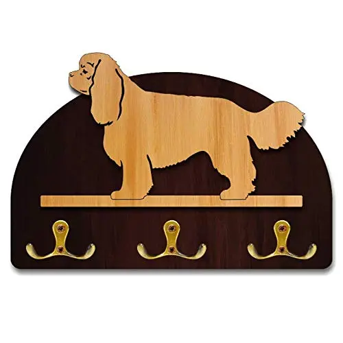 Hanger/holder leashes with Cavalier King Charles Spaniel figurine, rack key of wood, handmade Hanger/holder leashes with Cavalier King Charles Spaniel figurine, rack key of wood, handmade