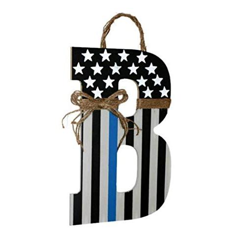 Thin Blue Line Initial Wreath | Police Officer Door Hanger, Thin Blue Line | Thin Blue Line Flag | Patriotic Thin Blue Line | Deputy Thin Red Line | Peace Officer Initial Door Hanger | Blue Line
