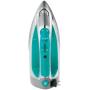 Sunbeam Steam Master 1400 Watt Large-size Anti-Drip Non-Stick Stainless Steel Soleplate Iron with Variable Steam control and 8 Retractable Cord, Chrome/Teal, GCSBSP-201-000