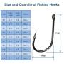 300PCS OstWony High-Carbon Steel Barbed Fishing Hooks with Holes, 10 Specifications of Fishing Hooks, Portable Boxed Hooks, Powerful Hooks That Can Adapt to Various Fishing Environments