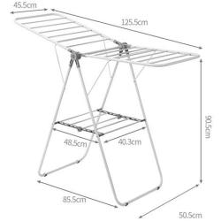 CL& Drying Rack-Floating Wing Type Folding Clothes Rail Balcony Indoor Window sill Hanger Large Multi-Purpose Clothes Rack Coat Rack Drying Rack Indoor Airers (Size : 125.5x50.5x90.5cm)