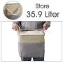 DECOMOMO Foldable Storage Bin [3-Pack] Collapsible Sturdy Cationic Fabric Storage Basket Cube W/Handles for Organizing Shelf Nursery Home Closet (Grey and Beige, Cube - 13 x 13 x 13)