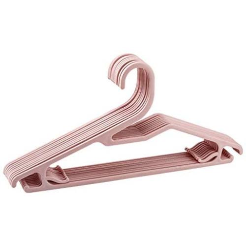 30 Pack Simple Adult Plastic Seamless Hanger Clothes Hanging Wardrobe Storage Drying Multi-Function Clothes FANJIANI (Color : Pink)