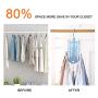 POZILAN 2 Pack Magic Clothes Hangers Space Saving - Collapsible Closet Organizer 360 Degree Wardrobe Rack, Foldable Hanger for Clothes, Belts (Light Blue)