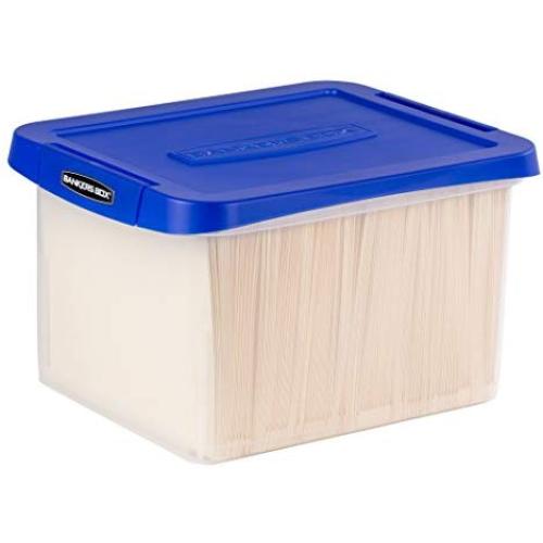Bankers Boxes Heavy Duty Plastic File Boxes with Hanging Rails, Letter/Legal, 1 Pack (0086205)