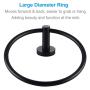 Hand Towel Ring, APLusee Stainless Steel Swivel Kitchen Towel Hanger, Modern Round Bathroom Hardware Space Saver, Matte Black