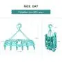 Nice Day Laundry Drying Rack Socks Hanger Clip and Drip Plastic Travel Windproof Hook Diapers Baby Clothes Hanging with 24 pins Green Nice Day Laundry Drying Rack Socks Hanger Clip and Drip Plastic Travel Windproof Hook Diapers Baby Clothes Hanging with 24 pins Green