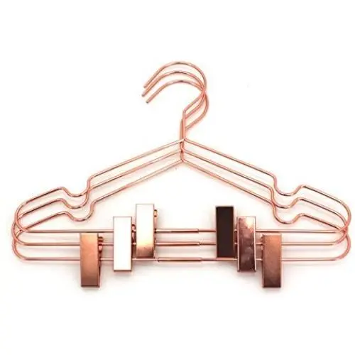 KOOBAY 50Pack 13" Rose Copper Gold Shiny Metal Wire Top Clothes Hangers with Clips for Shirts Coat Storage & Display KOOBAY 50Pack 13" Rose Copper Gold Shiny Metal Wire Top Clothes Hangers with Clips for Shirts Coat Storage & Display