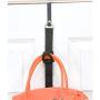 Perfect Curve BragRack18 Over-The-Door Purse Organizer, Two Straps, Holds Up To 18 Bags, Black