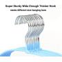 TOPIA HANGER Non-Slip Hanger, Adult Space Saving Metal & Rubber Coating Clothes Hangers, Laundry Metal Hangers, Blue Coat Hangers 20 Pack，CT12B