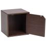 IRIS USA QR-34D Wood Storage Cube with Door, 1 Pack, Brown