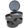Hubhnb Portable Jewelry Boxes with Mirror, 4 Layers 360 Degree Rotating Jewelry Storage Box, Rotating Jewelry Organizer for Necklace Bracelet Ring Earring Small Items (Black)